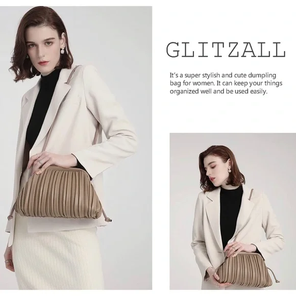 Gorgeous PU Leather Clutch. Taupe. Excellent condition. - Picture 3 of 12